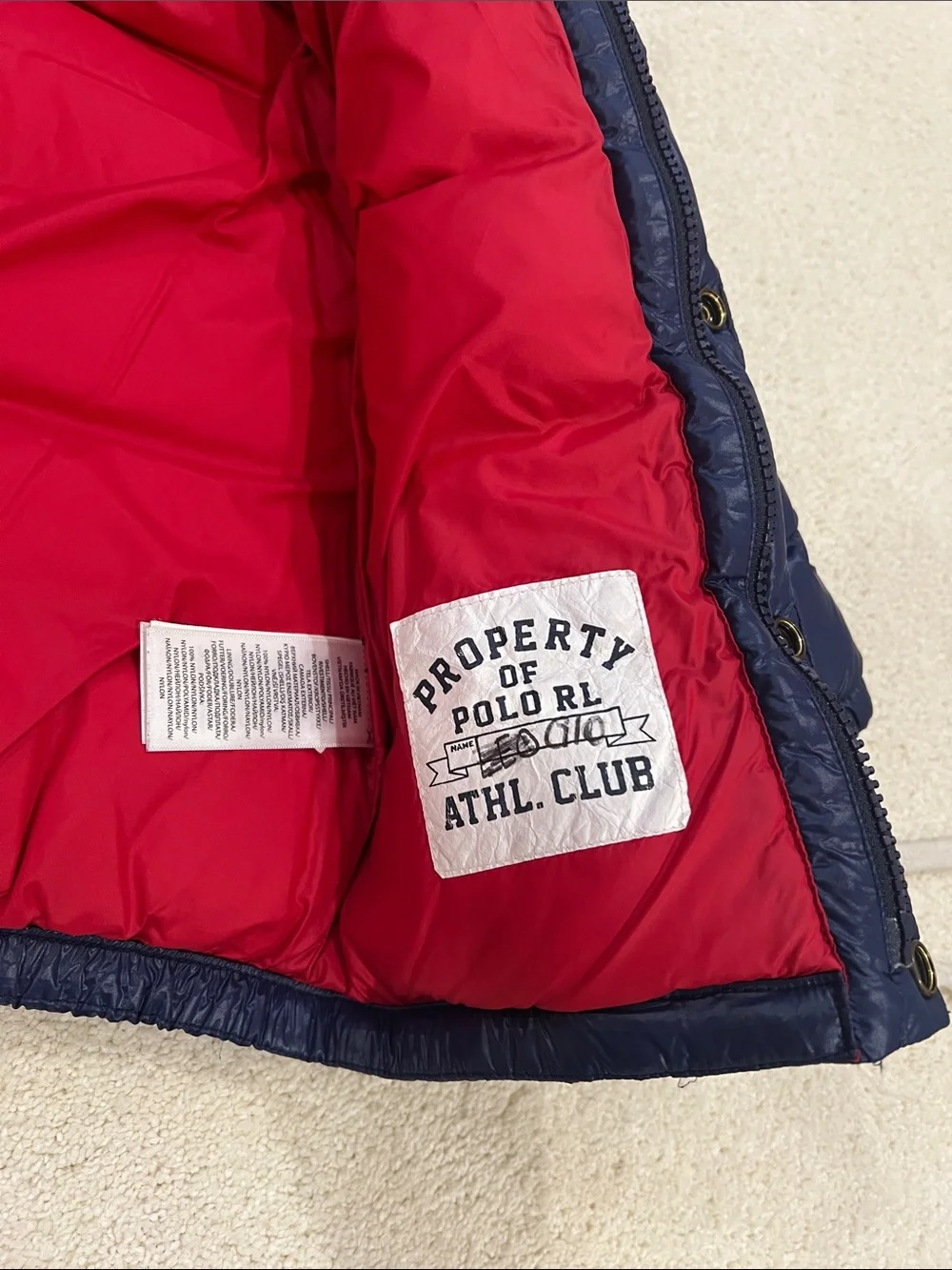 Toddler Ralph Lauren Navy Hooded Puffer Jacket